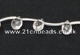 CNC29 6*9mm briolette grade AB natural white crystal beads wholesale