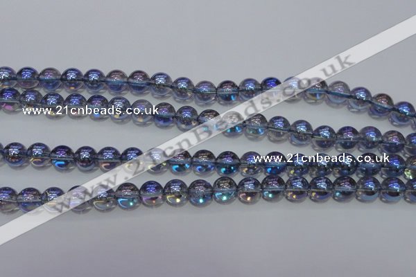 CNC301 15.5 inches 6mm round AB-color white crystal beads