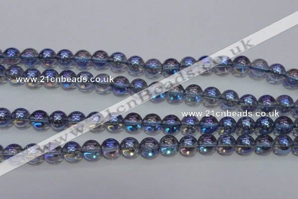 CNC302 15.5 inches 8mm round AB-color white crystal beads