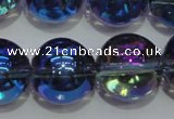 CNC305 15.5 inches 14mm round AB-color white crystal beads