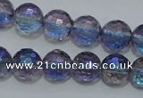 CNC311 15.5 inches 6mm faceted round AB-color white crystal beads