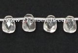 CNC34 8*12mm faceted trapezoid grade AB natural white crystal beads