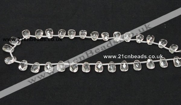 CNC34 8*12mm faceted trapezoid grade AB natural white crystal beads