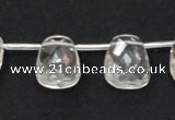 CNC35 13*18mm faceted trapezoid grade AB natural white crystal beads