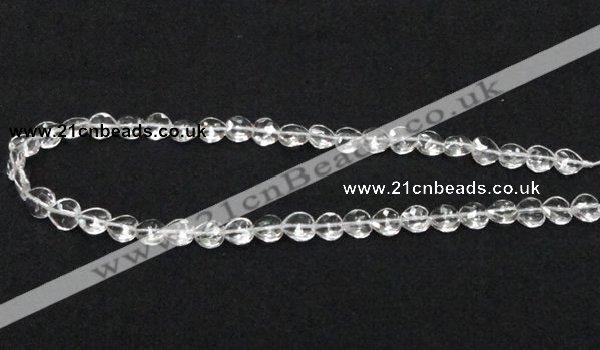 CNC37 10*10mm faceted heart grade AB natural white crystal beads