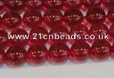 CNC410 15.5 inches 4mm round dyed natural white crystal beads