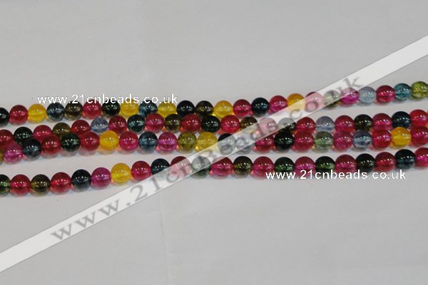 CNC452 15.5 inches 8mm round dyed natural white crystal beads