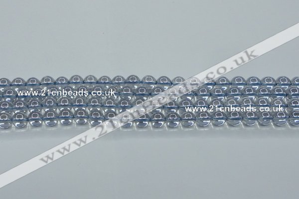 CNC510 15.5 inches 8mm round dyed natural white crystal beads