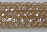 CNC516 15.5 inches 4mm faceted round dyed natural white crystal beads