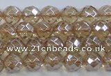 CNC518 15.5 inches 8mm faceted round dyed natural white crystal beads