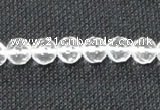 CNC52 15.5 inches 8mm faceted round grade A natural white crystal beads