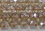 CNC520 15.5 inches 12mm faceted round dyed natural white crystal beads