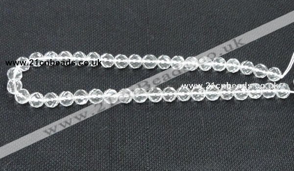 CNC53 15.5 inches 10mm faceted round grade A natural white crystal beads