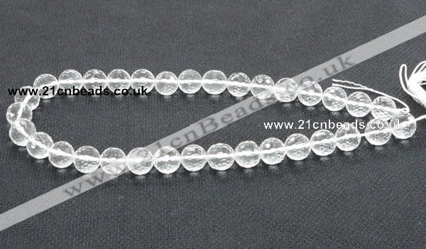 CNC54 15.5 inches 12mm faceted round grade A natural white crystal beads