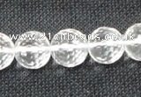 CNC55 15.5 inches 14mm faceted round grade A natural white crystal beads