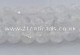 CNC551 15.5 inches 6mm round natural crackle white crystal beads