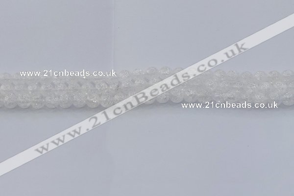 CNC551 15.5 inches 6mm round natural crackle white crystal beads