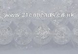 CNC552 15.5 inches 8mm round natural crackle white crystal beads