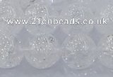 CNC555 15.5 inches 14mm round natural crackle white crystal beads