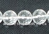 CNC56 15.5 inches 16mm faceted round grade A natural white crystal beads