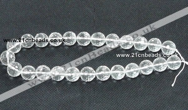 CNC56 15.5 inches 16mm faceted round grade A natural white crystal beads