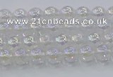 CNC560 15.5 inches 4mm round plated crackle white crystal beads