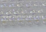 CNC561 15.5 inches 6mm round plated crackle white crystal beads