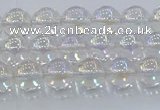 CNC570 15.5 inches 6mm round plated natural white crystal beads