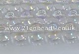 CNC571 15.5 inches 8mm round plated natural white crystal beads