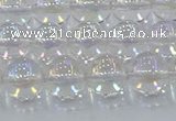 CNC572 15.5 inches 10mm round plated natural white crystal beads