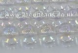 CNC572 15.5 inches 10mm round plated natural white crystal beads