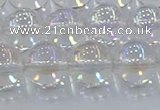 CNC573 15.5 inches 12mm round plated natural white crystal beads