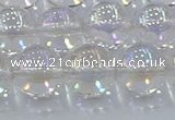 CNC574 15.5 inches 14mm round plated natural white crystal beads