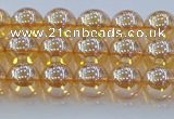 CNC576 15.5 inches 6mm round plated natural white crystal beads