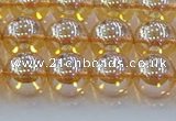 CNC578 15.5 inches 10mm round plated natural white crystal beads