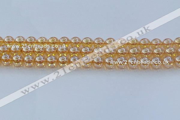 CNC578 15.5 inches 10mm round plated natural white crystal beads