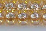 CNC579 15.5 inches 12mm round plated natural white crystal beads