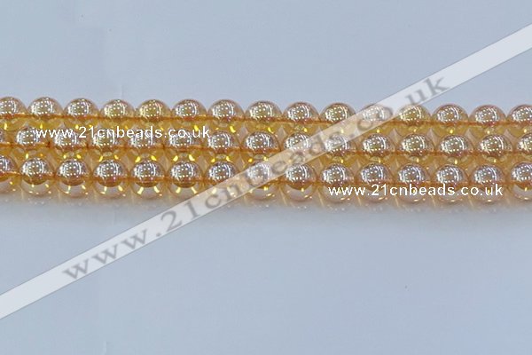 CNC579 15.5 inches 12mm round plated natural white crystal beads