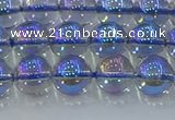 CNC589 15.5 inches 8mm round plated natural white crystal beads