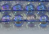 CNC590 15.5 inches 10mm round plated natural white crystal beads