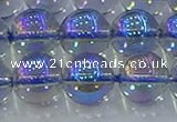 CNC592 15.5 inches 14mm round plated natural white crystal beads