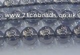 CNC594 15.5 inches 6mm round plated natural white crystal beads