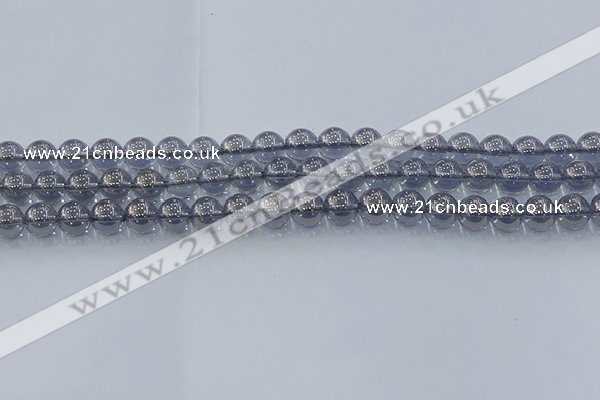 CNC594 15.5 inches 6mm round plated natural white crystal beads