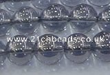 CNC597 15.5 inches 12mm round plated natural white crystal beads