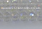 CNC600 15.5 inches 4mm faceted round plated natural white crystal beads
