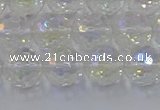 CNC603 15.5 inches 10mm faceted round plated natural white crystal beads