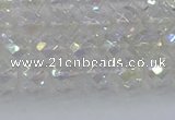 CNC607 15.5 inches 4mm faceted round plated natural white crystal beads