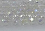 CNC609 15.5 inches 8mm faceted round plated natural white crystal beads