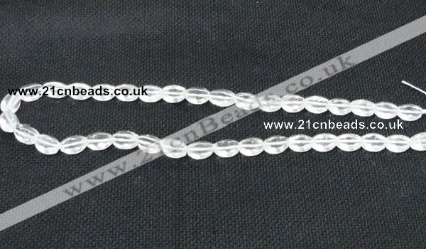 CNC61 15.5 inches 8*10mm faceted rice grade A natural white crystal beads