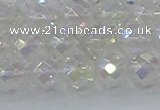 CNC610 15.5 inches 10mm faceted round plated natural white crystal beads